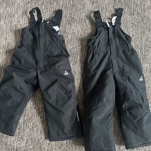 Black Kids Snow Bib Overalls 3T